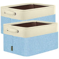 2 Pack Fabric Closet Storage Bins for Shelves (Skyblue / 2PCS/Small-12x8x8)