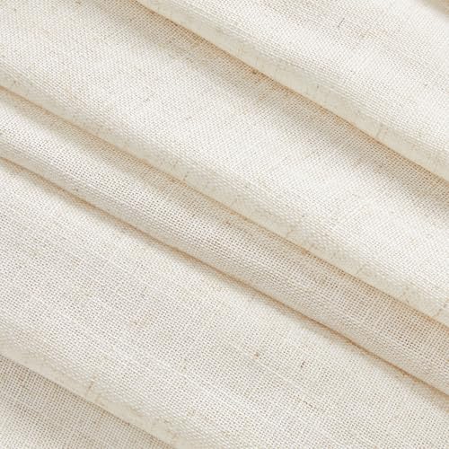 Kitchen Window Curtains Half Sheer Drapes 45 Inches Long (50"W x 45"L (Pack of 2) / Linen)