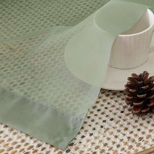 2 Pieces Sage Green Sheer Curtains 108" Length for Farmhouse (Sage Green / 42"W x 108"L (Pack of 2))