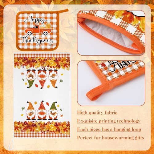 6 Pack Fall Thanksgiving Kitchen Decor Accessories Set (Vibrant Color / Gnome)