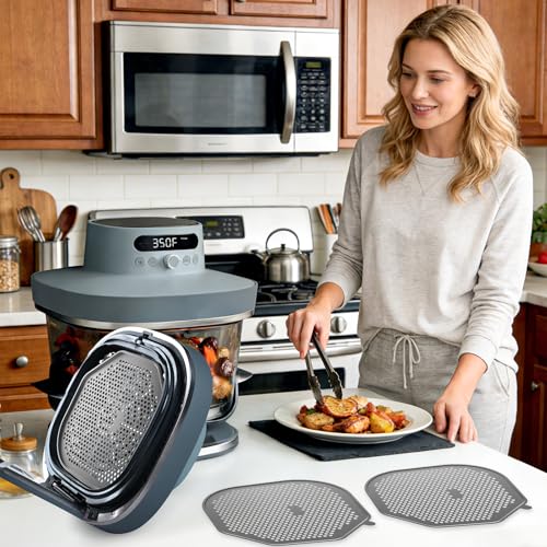 2 PCS Silicone Splatter Shields for Ninja Crispi Pro AS101CY (Gray)