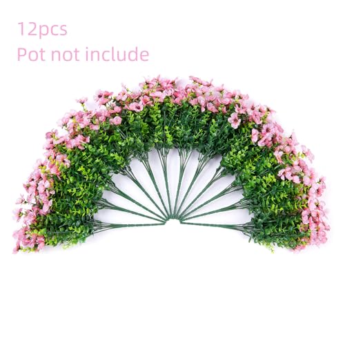 Artificial Flowers for Outdoor Indoor Garden Home Decoration (Pink)