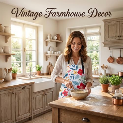 Floral Apron and Oven Mitt Set 5 Piece (Flower7)