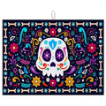 Sugar Skull Dish Drying Mat for Kitchen Counter Microfiber Absorbent Dish Day of the Dead Kitchen Drying Mat Draining Reusable Washable for Dishes