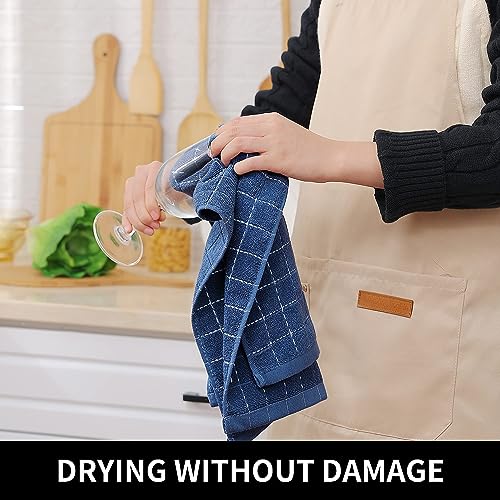 100% Cotton Terry Kitchen Towels (Navy Blue / 13 X 28 - 8 Pack)