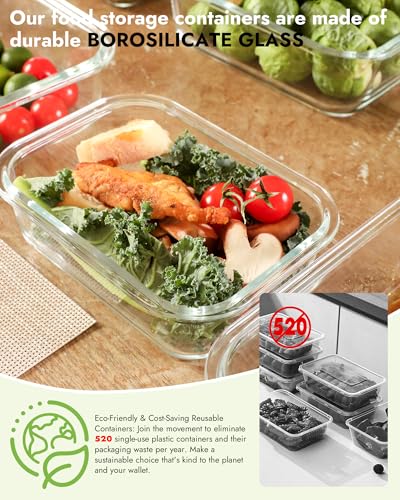 12 Pack Glass Containers with Tempered Lids (Tempered Lids Pink / 12 mixed sizes)