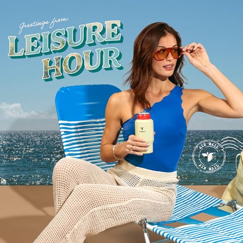 4-in-1 Drink Cooler - Versatile Can & Bottle Holder with Vacuum Insulation - Keeps Drinks Cold Up to 4 Hours - Includes Bottle Opener - Fits Cupholders & Dishwasher Safe - 14oz - Cloud Blue (Cloud Blue / Single)