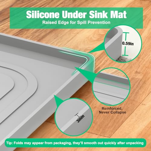 Under Sink Mat 31" X 22" (22"W x 31"L / Gray)