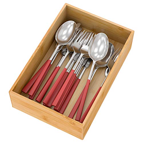 Bamboo Kitchen Drawer Organizer 9"x 6" (Bamboo / 9*6*2.5 inch)