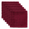 Basic Terry Collection Solid Windowpane Dishcloth Set (Wine / 12x12")