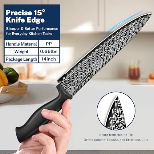 3PCS Kitchen Knife Set with Cover (Black-3pcs / 3pcs kitchen knife set)
