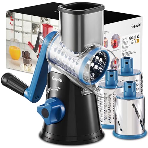 Rotary Cheese Grater (Black / 3 Blades)