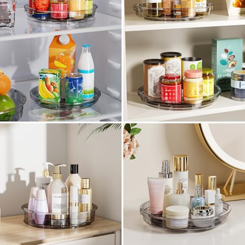 3 Pack Lazy Susan Organizer Turntable for Cabinet (Gray / 3 Pack 12in+10.6in+9.25in)