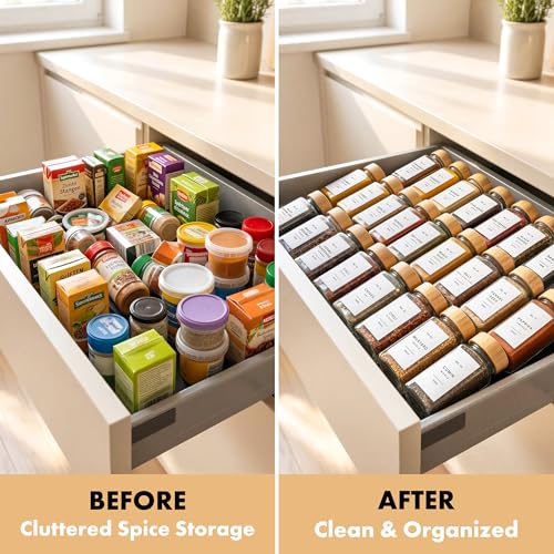 Glass Spice Jars with Label (White Labels)