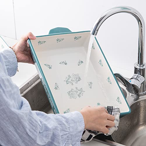 Casserole Dish Baking Dish Ceramic Lasagna Pan Bakeware Sets Baking Dishes 13x9 Baking Dish Baking Dish Set (Turquoise)