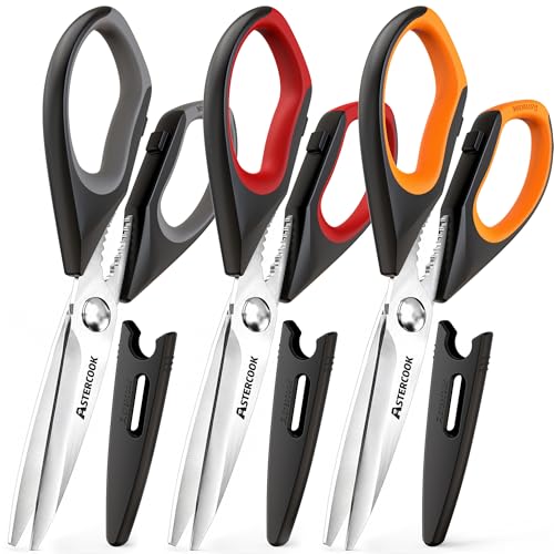 Kitchen Scissors (Black Assorted - Gray/Red/Orange)