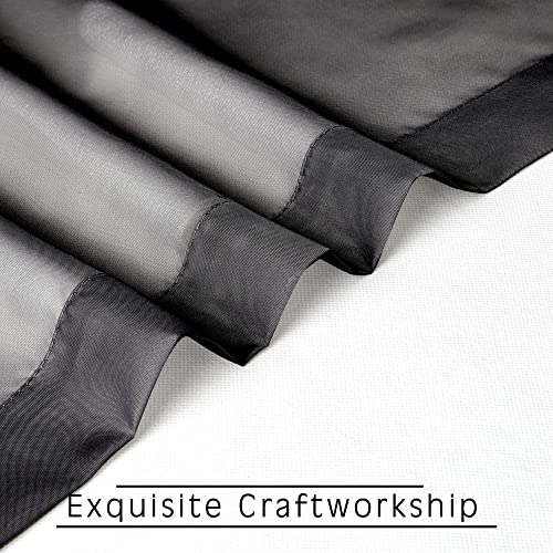 Voile Sheer Window Privacy Curtains (Black / 42"W x 63"L (Pack of 2))