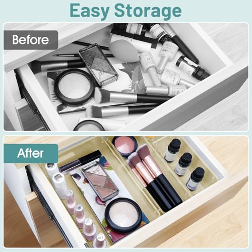 25 PCS Plastic Drawer Organizer Set (Clear Champagne)