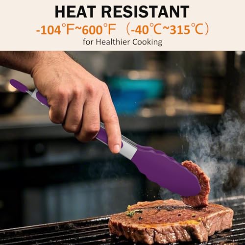 Kitchen Tongs (Purple / 7 + 9 + 12 inches)