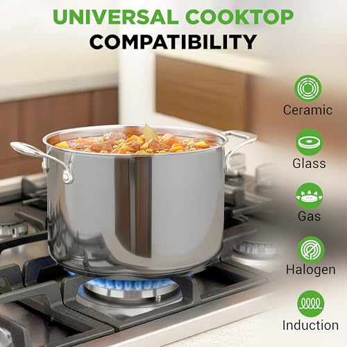 8 Quart Stainless Steel Stock Pot (8 Quarts)