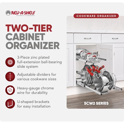 Dual Kitchen Cabinet Pullout Organizer (12" Width)