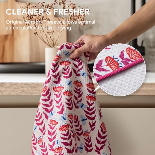 Waffle Kitchen Towel Set of 2 (Blossom Brilliance Pink)