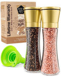 Original Gold Salt and Pepper Grinder Set of 2 (Gold Top/Clear Glass / 2pk)