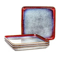 Square Dinner Plates Set of 4 (Reactive Red / 11 Inch)