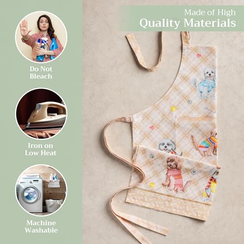 Aprons for women with Pocket 100% Cotton Pack of 1 (129 - Let’s Play)
