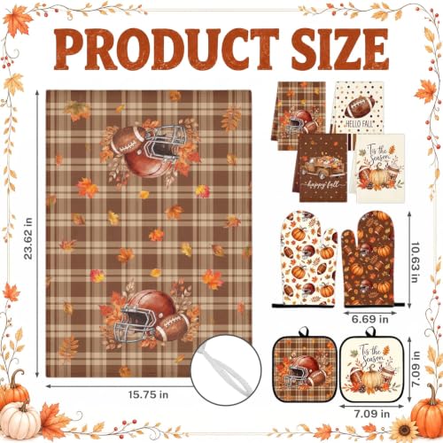 Fall Football Kitchen Decor Set (Brown Fall Football)