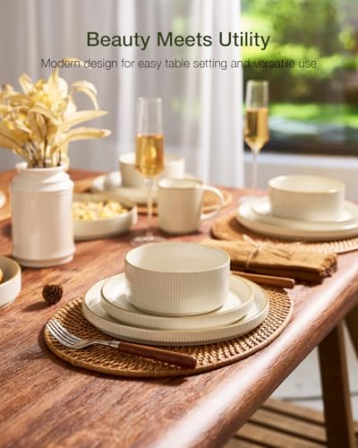 Star Stoneware Dinnerware Sets for 8 (White)