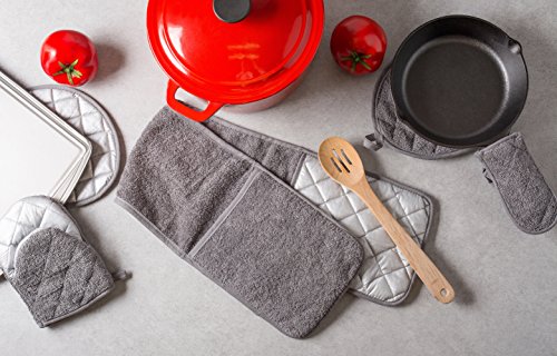 Basic Terry Collection 100% Cotton Quilted (Gray / Double Mitt)
