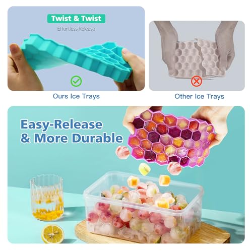 Ice Cube Trays for Freezer (Cyan&Purple)