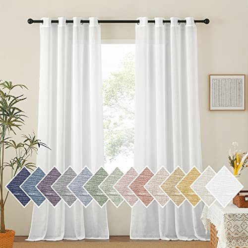 White Living Room Curtains Extra Long 135 inches Long (52"W x 135"L (Pack of 2) / White)