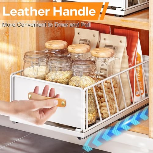 4Pack Pull out Cabinet Organizer (White / 11.8"Wide-15.7"Deep (4Pack))