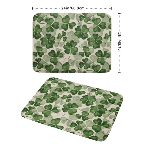 St Patrick's Day Dish Drying Mat for Kitchen Counter 18x24 Saint Patricks Clover Shamrock Green Print Absorbent Reversible Microfiber Drying Mats Kitchen Countertop Protector Dishes Drainer Rack Pad (18" x 24")