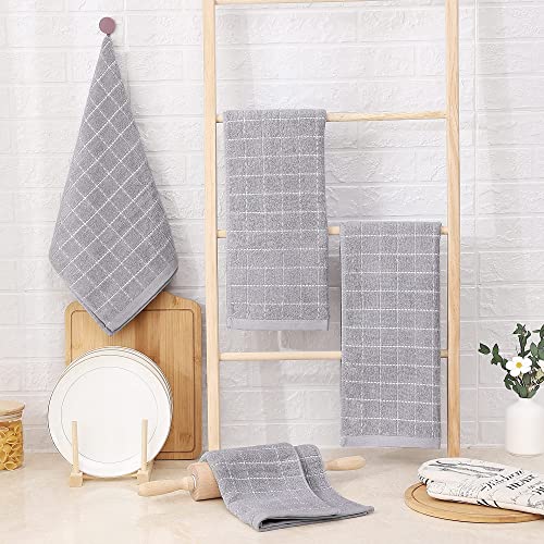 100% Cotton Terry Kitchen Towels (Light Grey / 13 X 28 - 12 Pack)