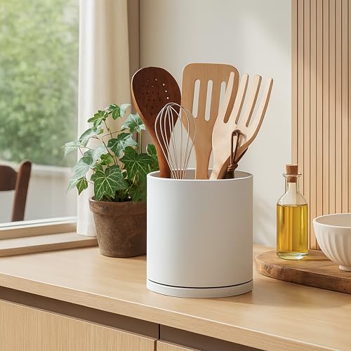 2 Pack 360° Rotating Utensil Holders (Oatmeal / 7.2")
