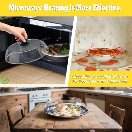 10in Glass Microwave Cover for Food