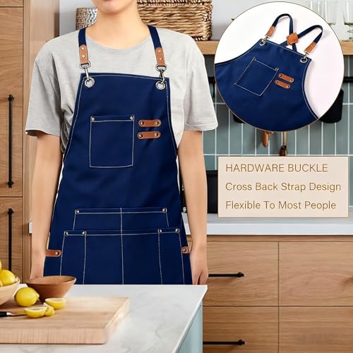 Canvas Work Apron (Blue)