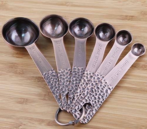 Copper Measuring Cups and Spoons Set (A1: Copper-13 Pieces)