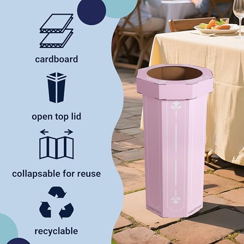 Fleur 25 Gal Trash Can Bin (Bridal Pink)