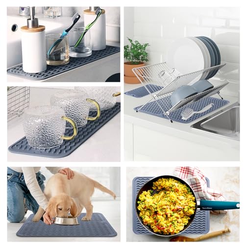 Silicone Dish Drying Mat (GREY DISH MAT)