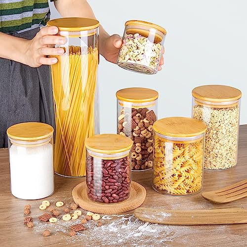 Glass Food Storage Jars (7 Pack (15 oz - 74 oz))