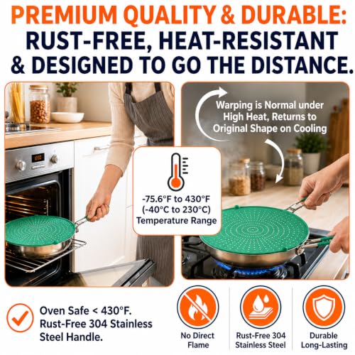 Silicone Splatter Screen for Frying Pan (13 inch / Green)