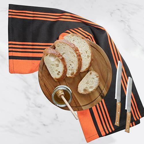 Kitchen Towels Cotton Dish Towels 20”x30” (20" x 30" (Set of 3) / 149 Orange/Black)