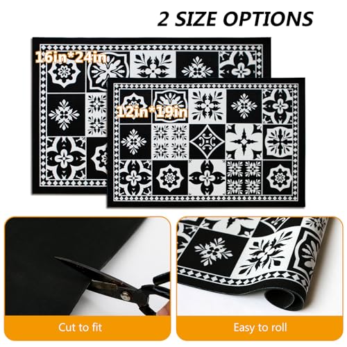 Coffee Mat Dish Drying Mat Hide Stain High Absorbent Bar Mat for Countertops Easy Clean (Retro Black / 24" x 16")