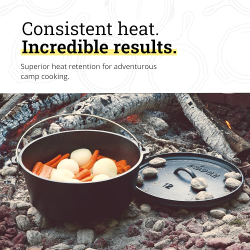 Pre Seasoned Cast Iron Deep Camp Dutch Oven with Lid (8 Quart / Oven)
