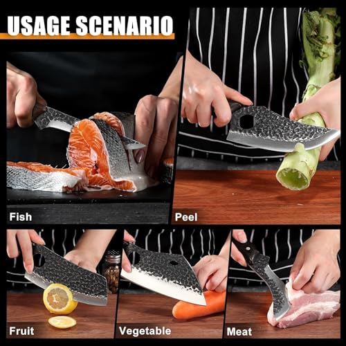 17PCS Butcher Knife Set with Bag (11 Knives Set)