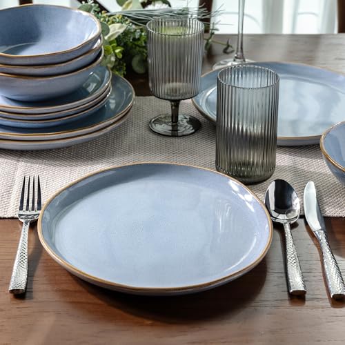 Ceramic Dinnerware Sets for 8 (Reactive Blue / Service for 8)